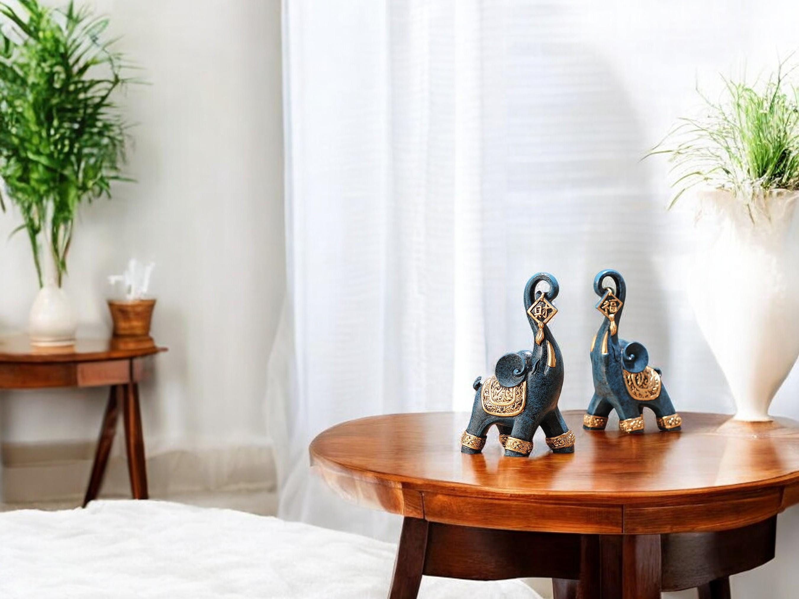 Nordic Resin Elephant Statue, Minimalist Figurine Decor, Boho Modern Animal Ornament Gift