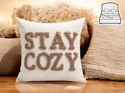 Embroidered Velvet Pillow Cover, Modern Nordic Letter Design, Living Room Decor