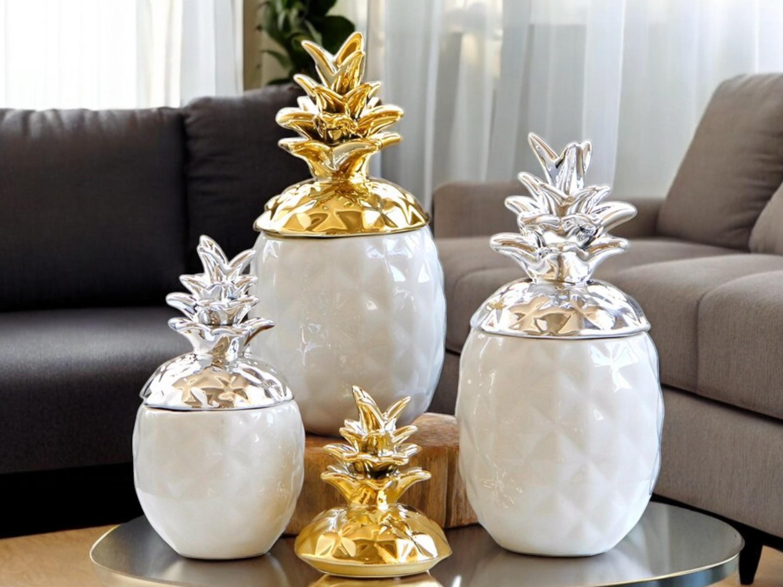 Pineapple Ceramic Jar, Nordic Candy Dish, Jewelry Tray, Storage Box