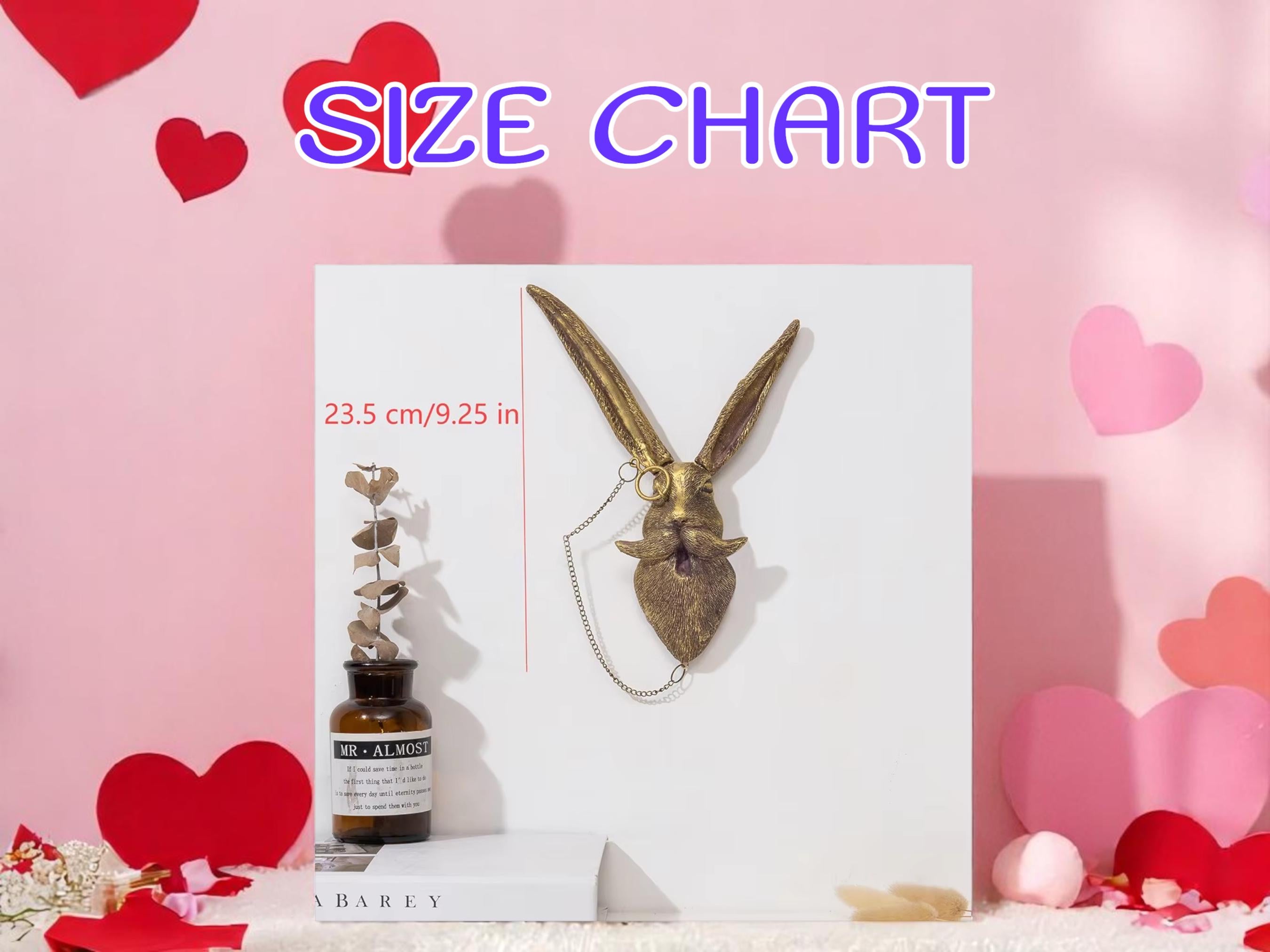 Resin Rabbit Wall Sculpture, Animal Head Wall Decor, Modern Rustic Farmhouse Home Accent