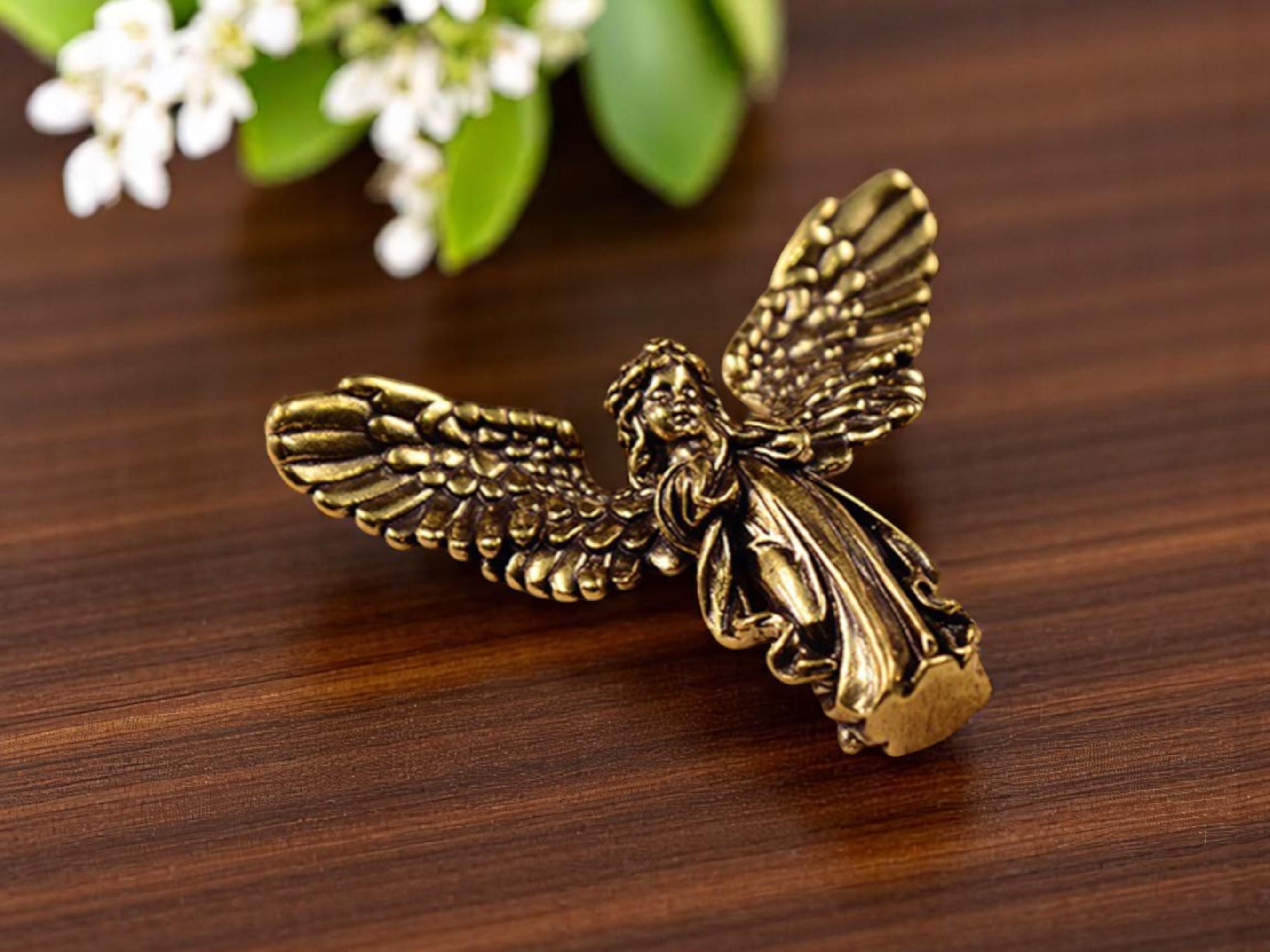 Brass Cupid Angel Statue, Handmade Angel Decor, Retro Love Figurine, Romantic Gift