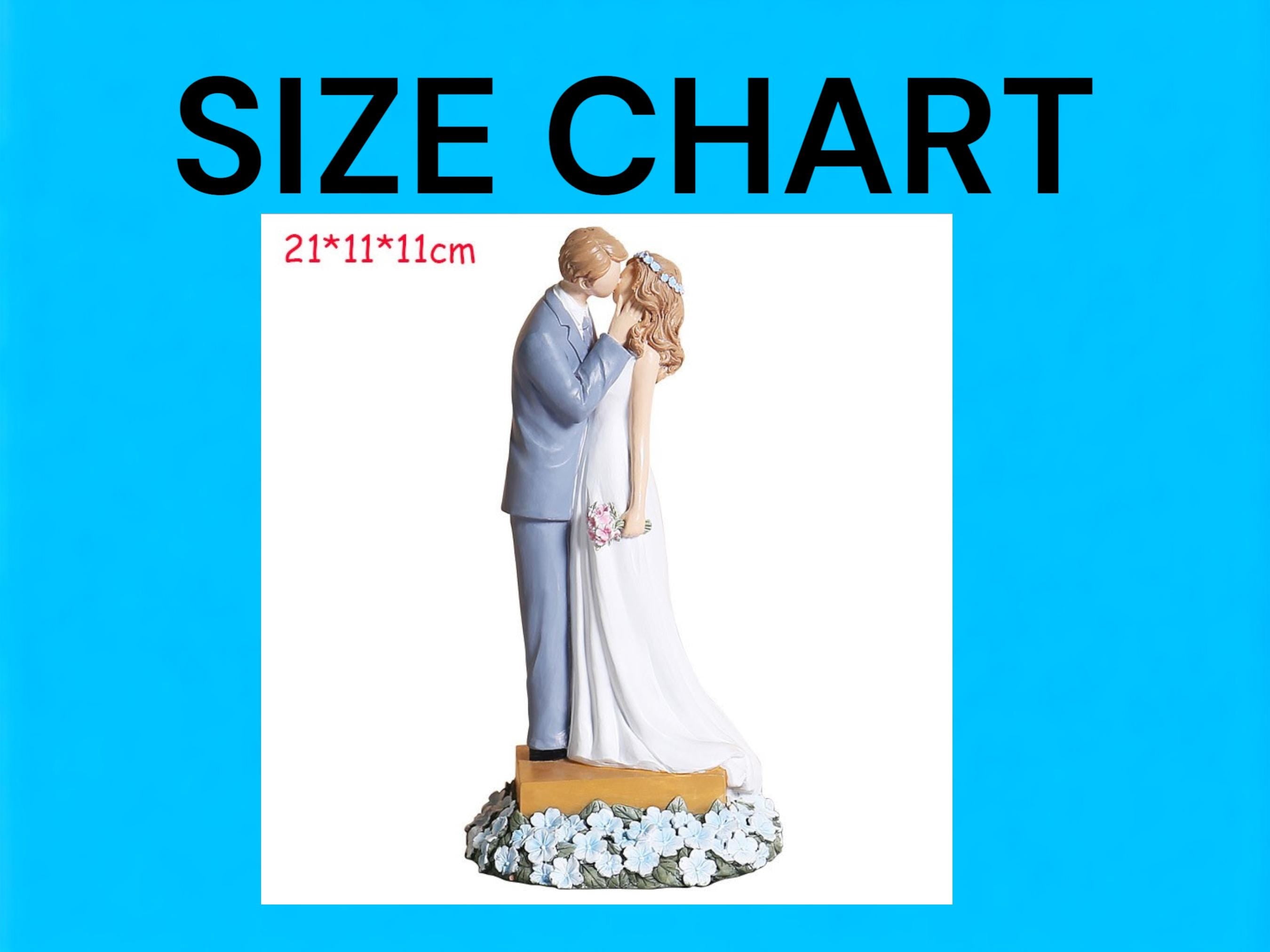 Couple Cake Topper, Romantic Wedding Figurine, Hand-Painted Resin Love Sculpture