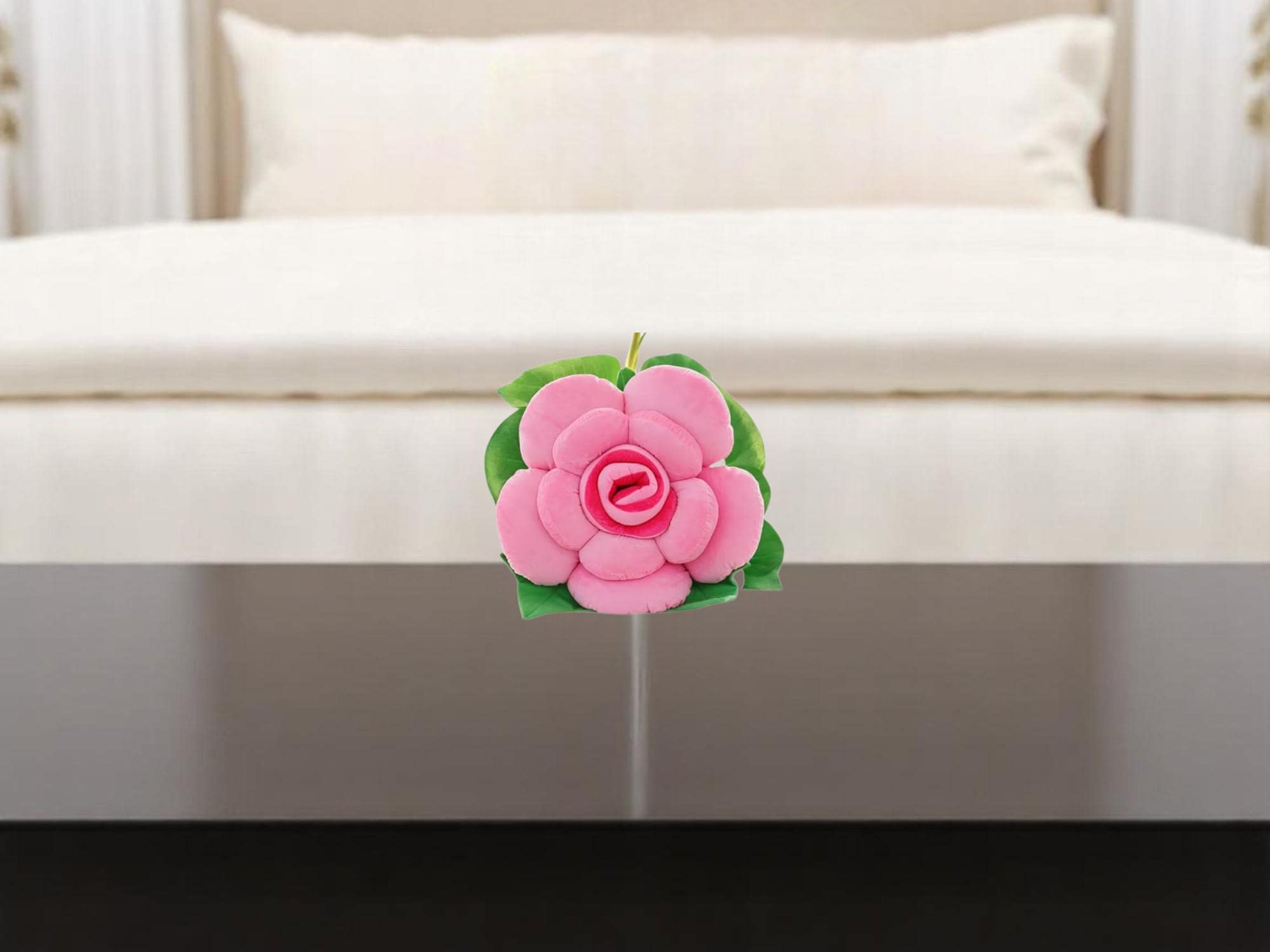 Rose Flower Plush Pillow | Soft Floral Cushion, Aesthetic Decor