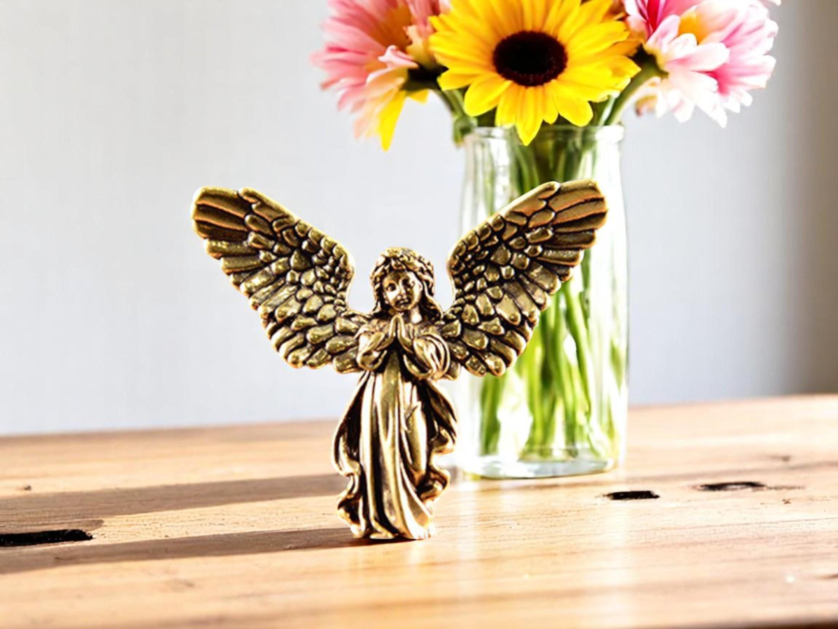 Brass Cupid Angel Statue, Handmade Angel Decor, Retro Love Figurine, Romantic Gift