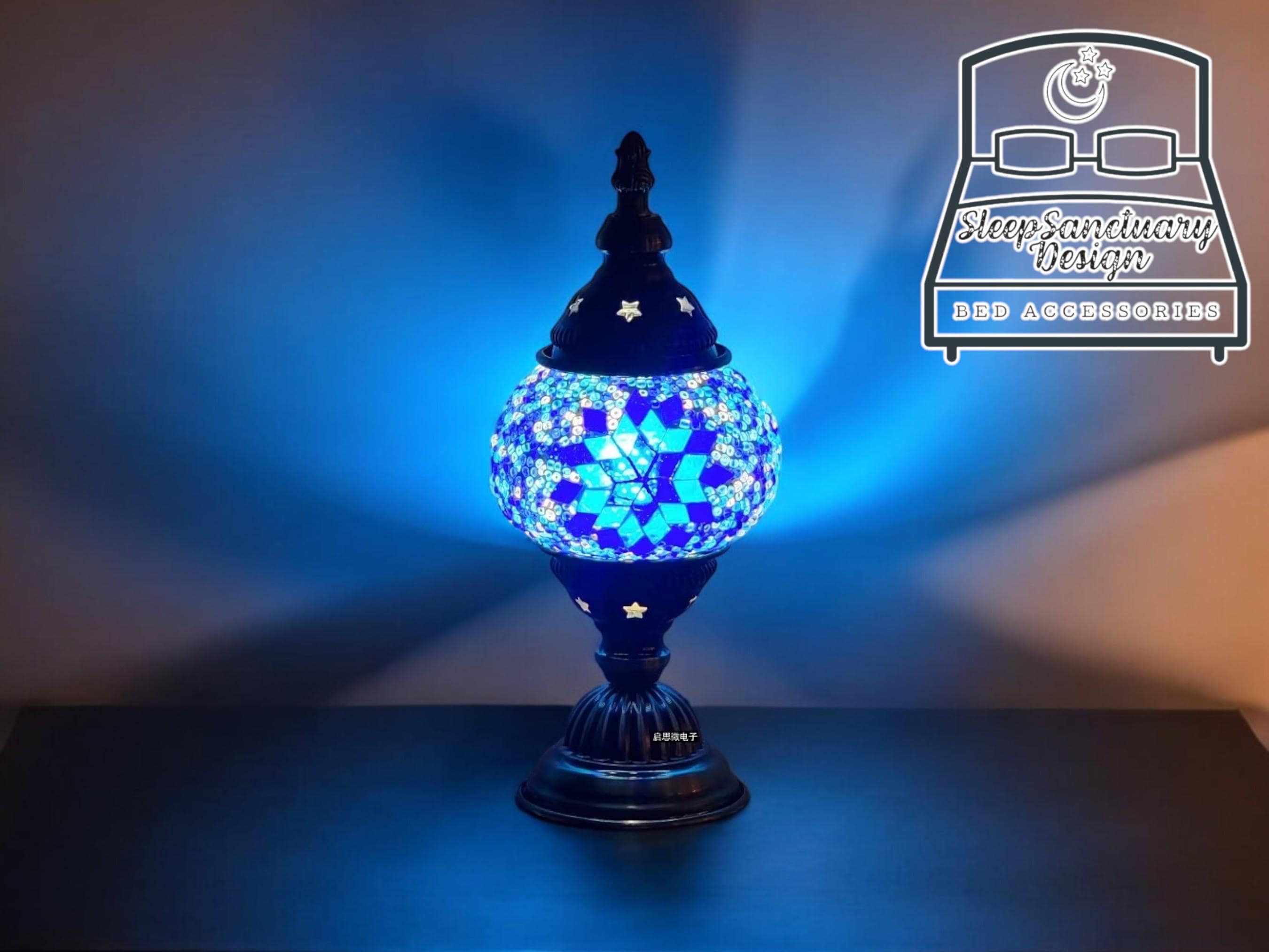 Handmade Turkish Mosaic Lamp, Retro Bedside Table Light, Bohemian Home Decor