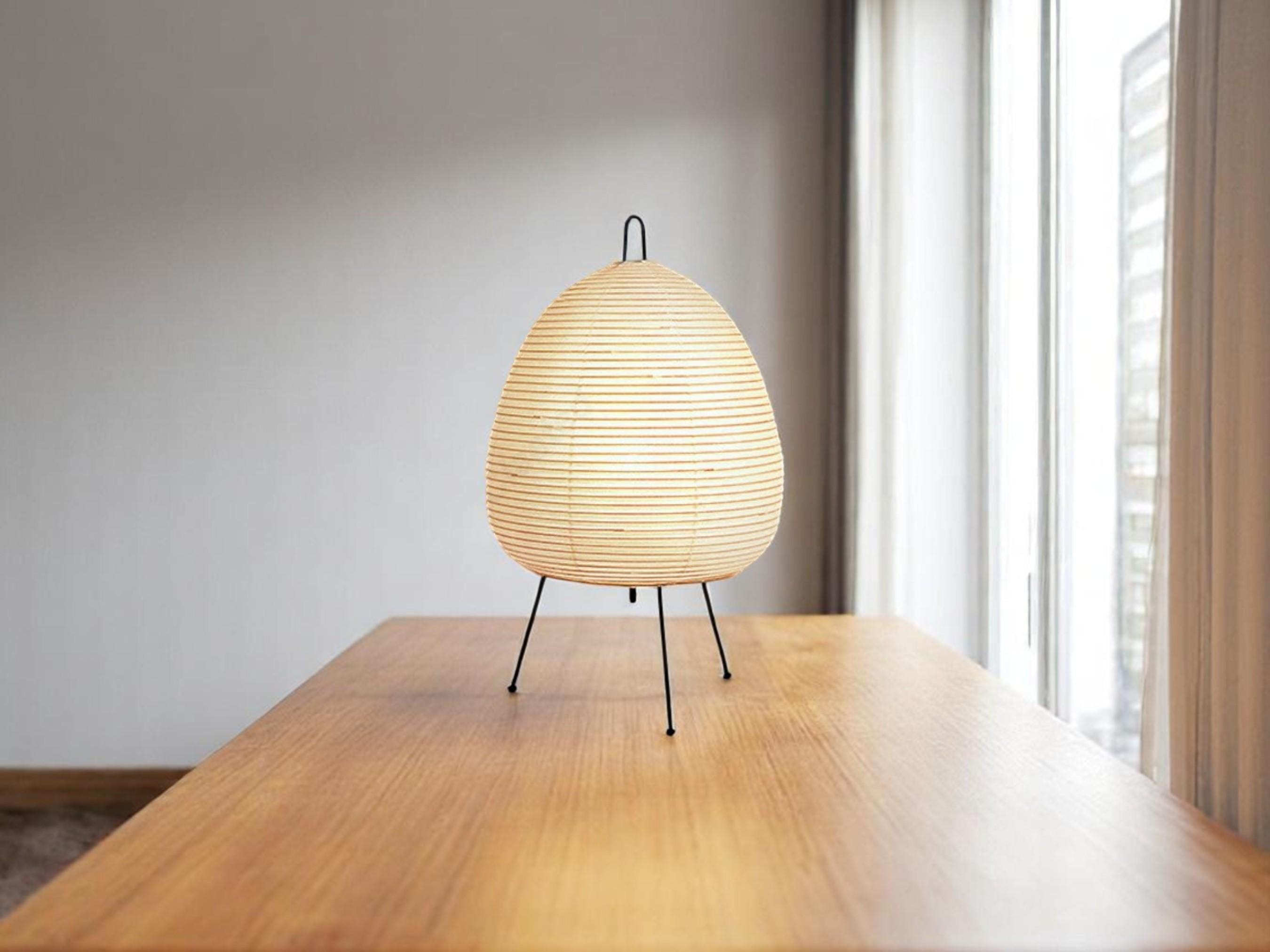 Modern Paper Lantern Table Lamp, Cozy LED Night Light, Minimalist Bedroom Decor Lighting