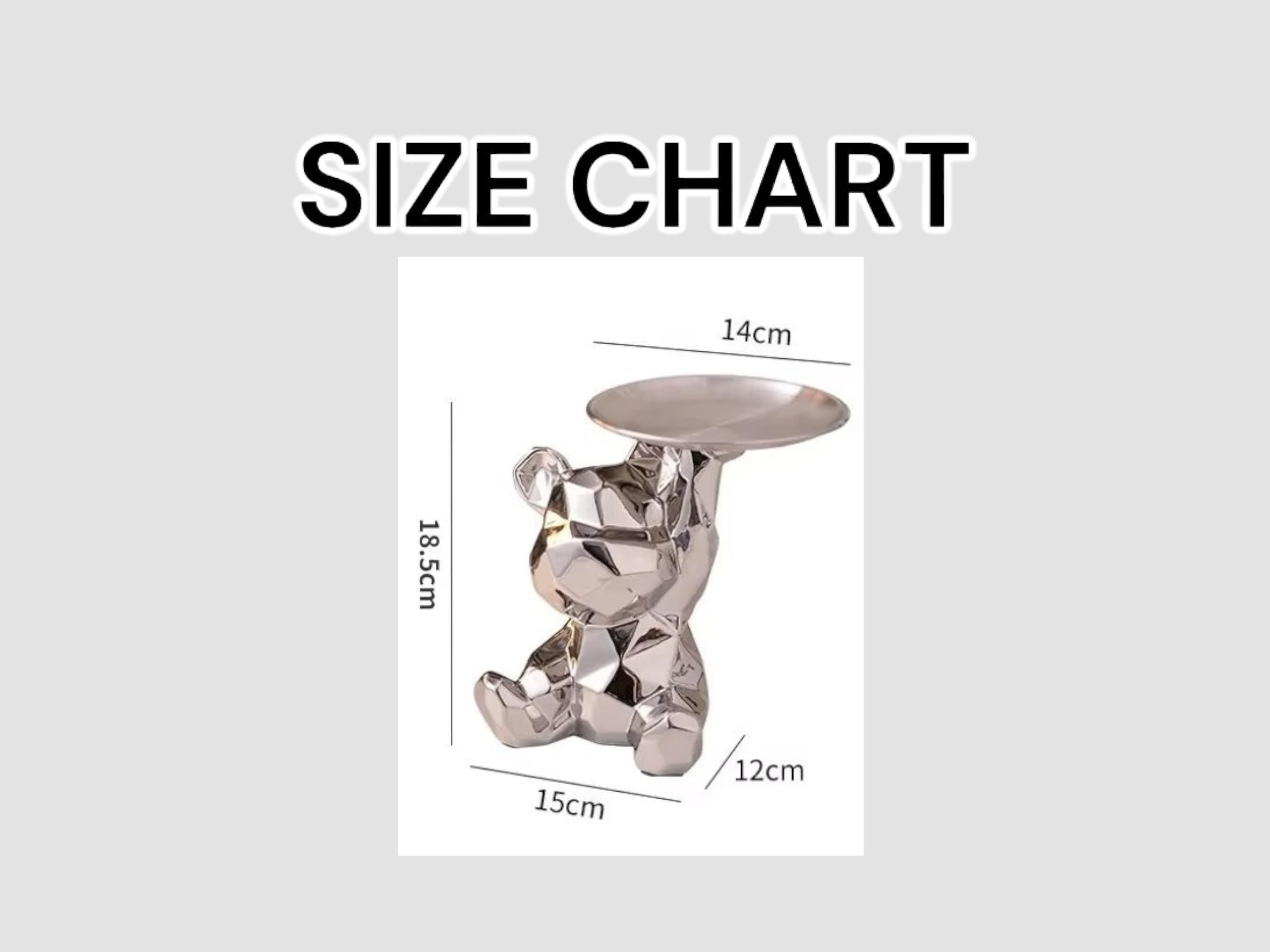 Geometric Bear Ceramic Tray, Modern Storage Dish, Coin Holder, Desk Organizer