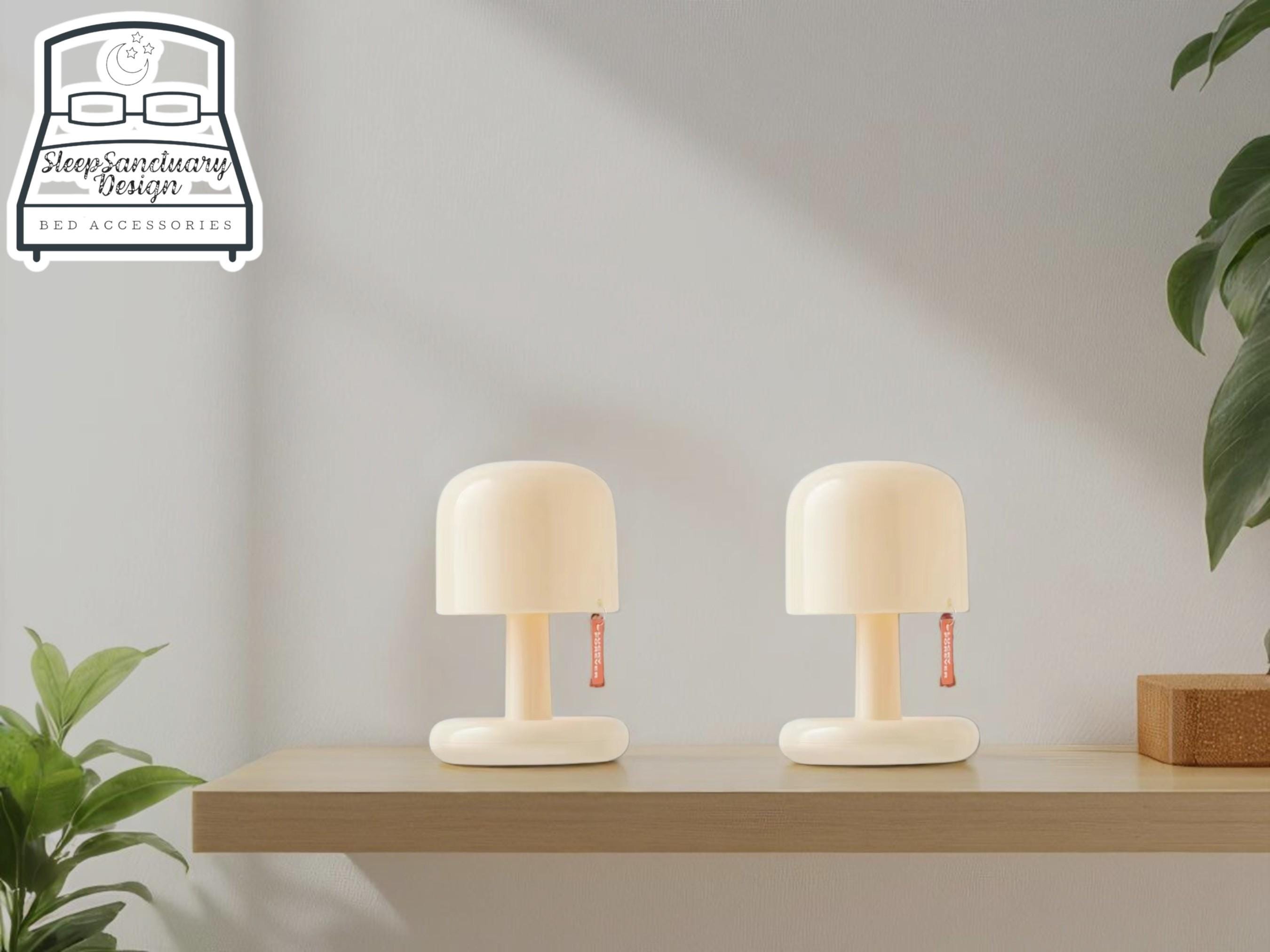 Mushroom LED Night Light, USB Rechargeable Bedside Lamp, Home Decor