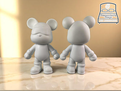 Vinyl Rabbit Bear Figurine, DIY Animal Craft, Modern Home Decor