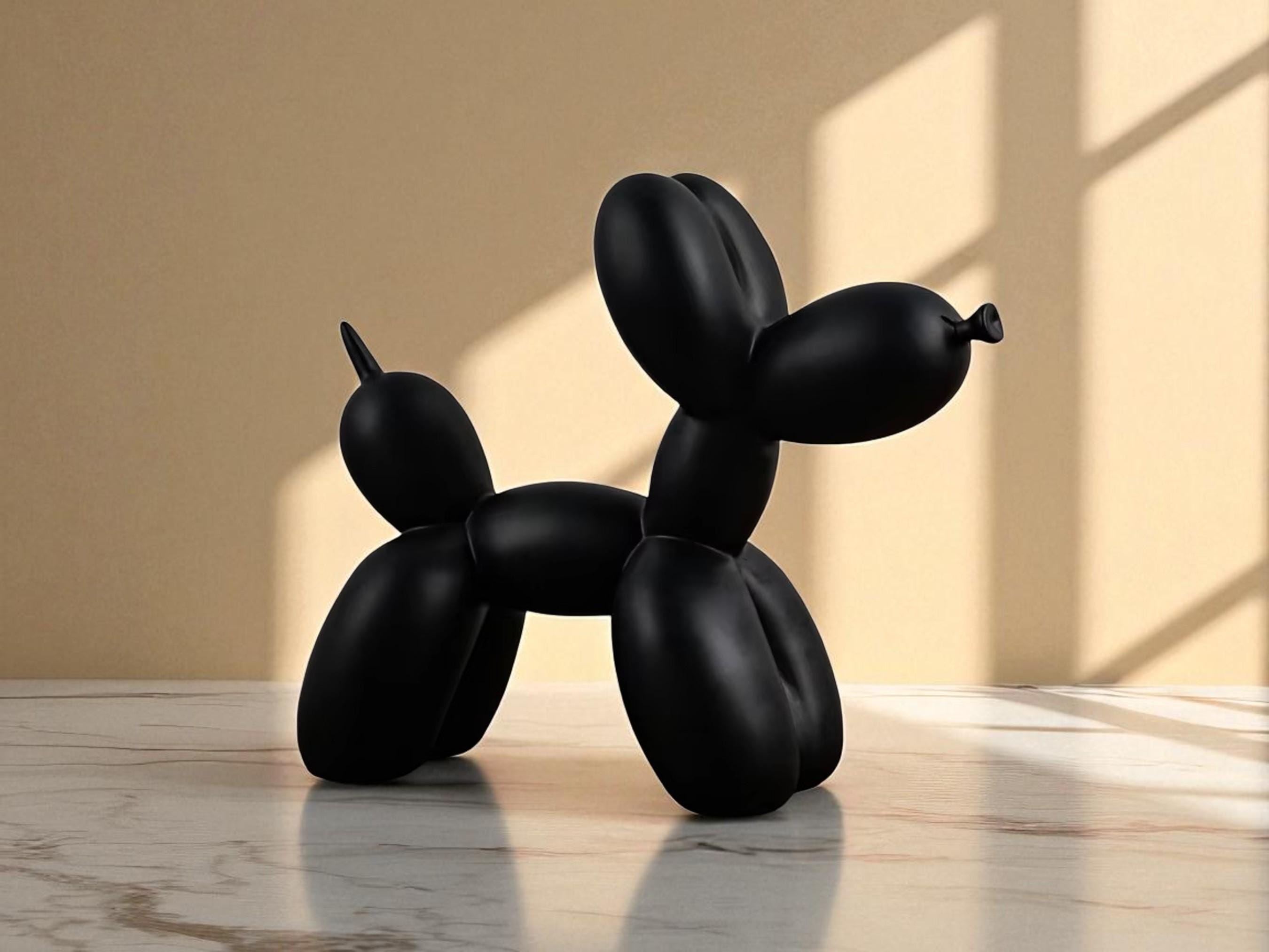 Balloon Dog Figurine Resin Statue, Contemporary Art Decor, Fun Sculpture for Living Room