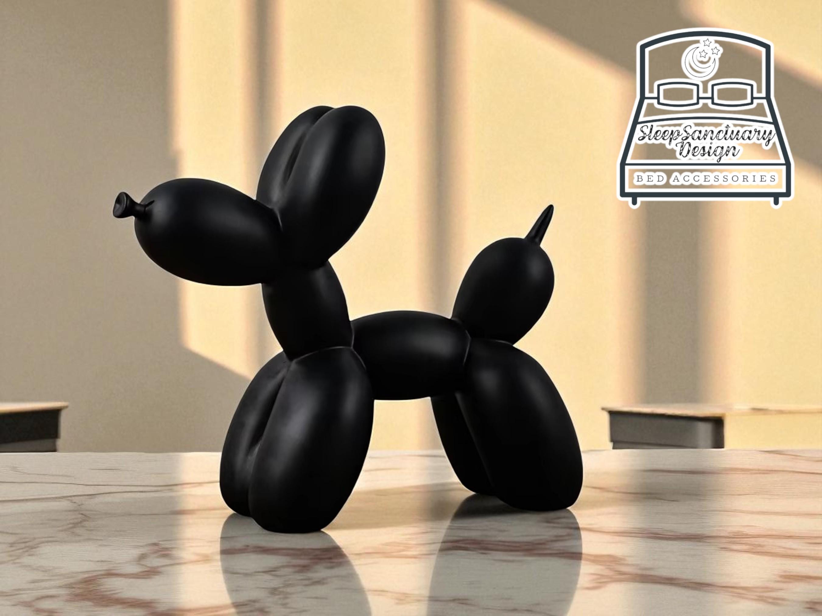 Balloon Dog Figurine Resin Statue, Contemporary Art Decor, Fun Sculpture for Living Room